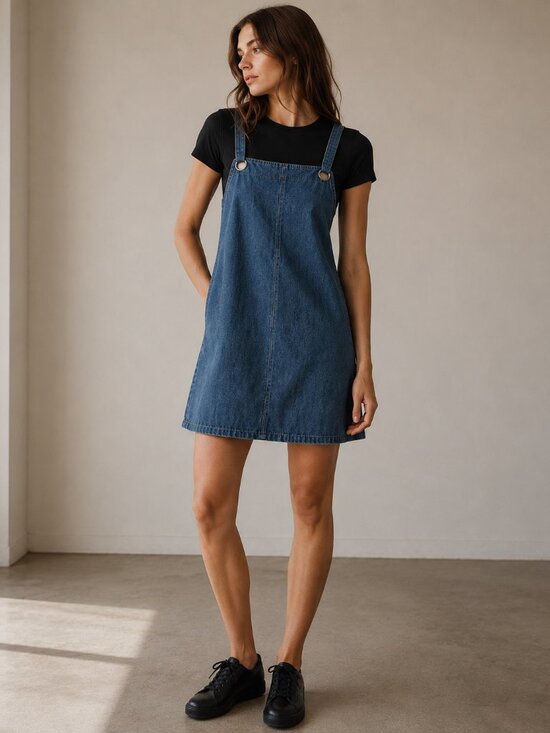 rag & bone Dresses & Skirts - Rag & Bone Soft Denim Pinafore Overall Dress A-Line Zipper Back 90s Layering 10